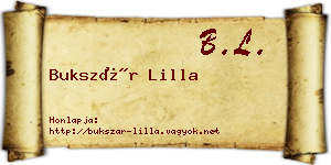 Bukszár Lilla névjegykártya